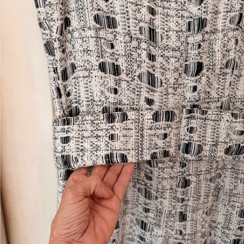 Douglas Hannant Tweed Dress/Jumper, Black/White, Designer Vintage Back Zip Sz 12 - Picture 9 of 16
